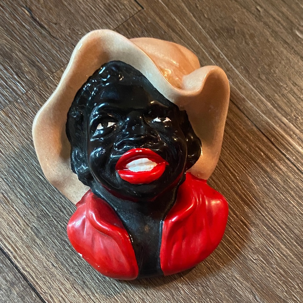 Mccoy Ceramic Wall Bust in Red, Black and Tan